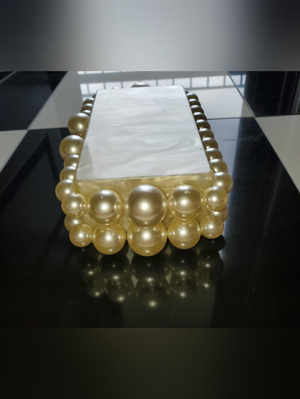 Cult Gaia Women's Ivory Acrylic EOS Beaded Handbag Purse Box (Read Description) - Picture 8 of 15